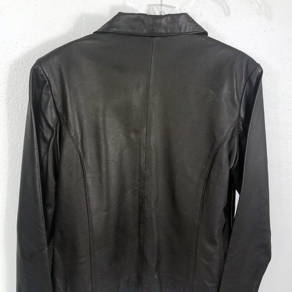 USA Leather Women's Black Button Down Jacket Coat - Picture 7 of 8